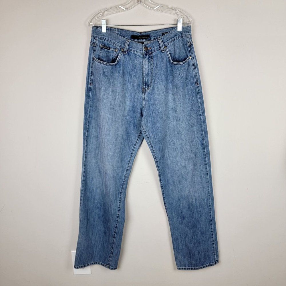 Calvin Klein Mens Blue Medium Wash Straight Leg Jeans Men's Size 34 32W x 32L